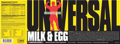 Photo of the Universal Milk & Egg Chocolate Flavor label