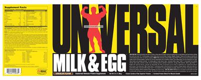 Photo of the Universal Milk & Egg Chocolate Flavor label