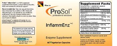 Photo of the ProSol InflammEnz label