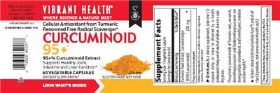 Photo of the Vibrant Health Curcuminoid 95+ label