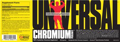Photo of the Universal Chromium Picolinate label