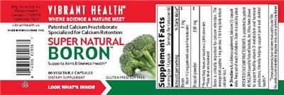 Photo of the Vibrant Health Super Natural Boron label