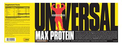 Photo of the Universal Max Protein Chocolate Shake label