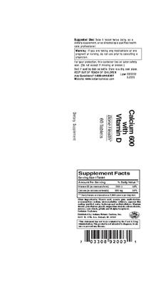 Product label for Calcium 600 With Vitamin D