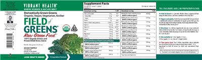 Photo of the Vibrant Health Field of Greens label