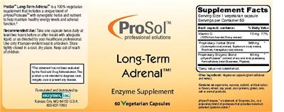Photo of the ProSol Long-Term Adrenal label