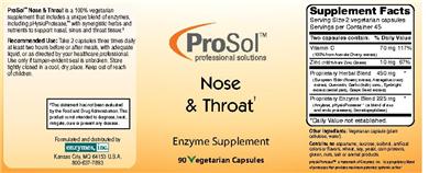Photo of the ProSol Nose & Throat label