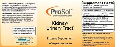 Photo of the ProSol Kidney/Urinary Tract label