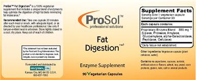Photo of the ProSol Fat Digestion label