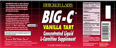 Photo of the Bricker Labs BIG-C Vanilla Tart label
