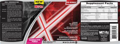 Photo of the MET-Rx Nuclear X Radioactive Punch label
