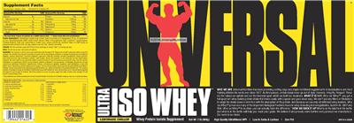Photo of the Universal Ultra ISO Whey Lemonade Chiller label
