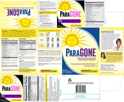 Photo of the Renew Life ParaGONE 2 label