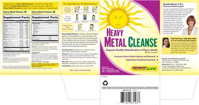 Photo of the Renew Life Heavy Metal Cleanse 1 Morning Formula label