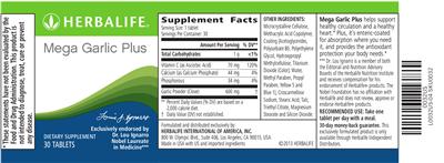 Photo of the Herbalife Mega Garlic Plus label