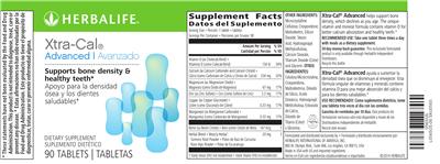 Photo of the Herbalife Xtra-Cal Advanced label