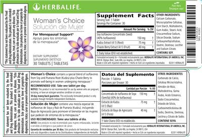 Photo of the Herbalife Woman's Choice label
