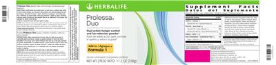 Photo of the Herbalife Prolessa Duo label