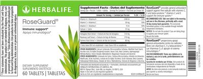 Photo of the Herbalife RoseGuard label