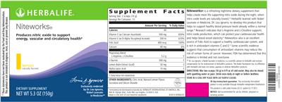 Photo of the Herbalife Niteworks Lemon label