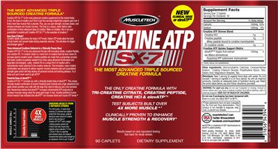 Photo of the MuscleTech Creatine ATP SX-7 label