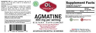 Photo of the OL Olympian Labs Agmatine label
