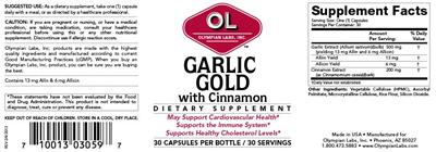 Photo of the OL Olympian Labs Garlic Gold with Cinnamon label