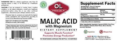 Photo of the OL Olympian Labs Malic Acid with Magnesium label