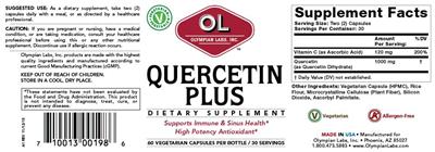 Photo of the OL Olympian Labs Quercetin Plus label