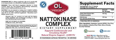Photo of the OL Olympian Labs Nattokinase Complex label