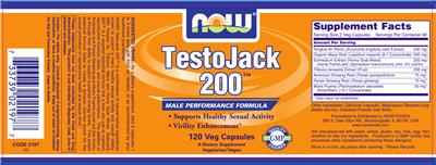 Product label for TestoJack 200