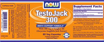 Photo of the NOW TestoJack 300 label