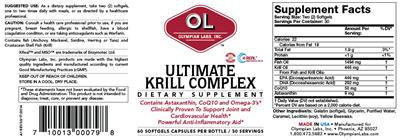 Photo of the OL Olympian Labs Ultimate Krill Complex label