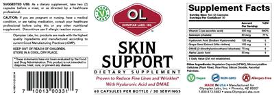 Photo of the OL Olympian Labs Skin Support label