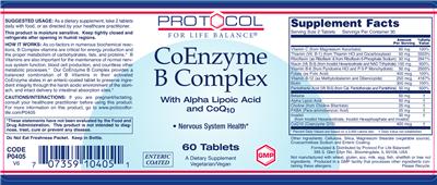 CoEnzyme B Complex With Alpha Lipoic Acid And CoQ10