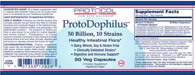 Photo of the Protocol For Life Balance ProtoDophilus label