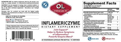 Photo of the OL Olympian Labs Inflamericzyme label