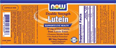 Photo of the NOW Double Strength Lutein label