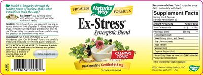 Photo of the Nature's Way Ex-Stress label