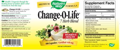 Photo of the Nature's Way Change-O-Life label