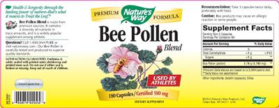 Photo of the Nature's Way Bee Pollen Blend label