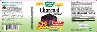 Photo of the Nature's Way Charcoal Activated label