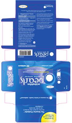 Photo of the Enzymatic Therapy Acidophilus Pearls Active Cultures label