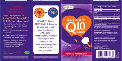Photo of the Enzymatic Therapy SMART Q10 CoQ10 Orange Creme Flavored label