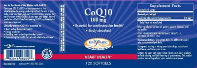 Photo of the Enzymatic Therapy CoQ10 100 mg label