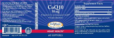 Photo of the Enzymatic Therapy CoQ10 50 mg label