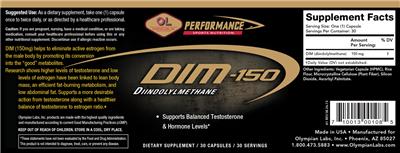 Photo of the OL Olympian Labs DIM-150 Diindolylmethane label