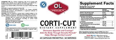 Photo of the OL Olympian Labs Corti-Cut label
