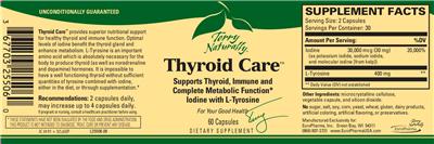 Photo of the Terry Naturally Thyroid Care label