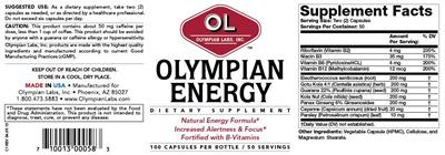 Photo of the OL Olympian Labs Olympian Energy label